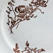 Ironstone dessert plates, poppies