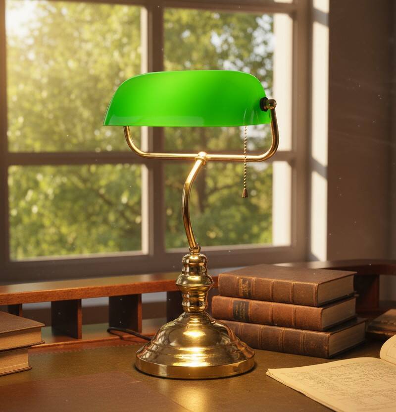 Lampe de banquier des années 80