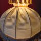 Antique lamp with green marble and bronze – fringed shade