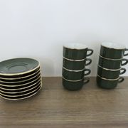 Apilco, set of 2 cups and saucers, Parisian bistros