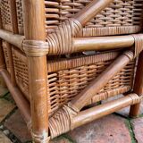 Vintage rattan chest of drawers
