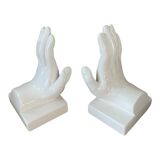 VAGA International ceramic bookends, hand-shaped, 1980s.