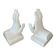 VAGA International ceramic bookends, hand-shaped, 1980s.