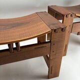 Wooden Stools attributed to Giuseppe Rivadossi for Officina Rivadossi, Italy, 1970s, Set of 2