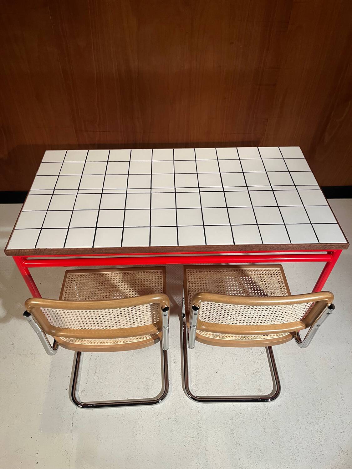 Custom dining table "steel and earthenware"