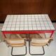 Custom dining table "steel and earthenware"