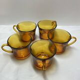 Five Duralex coffee cups