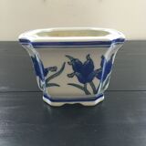 Blue iris flowerpot