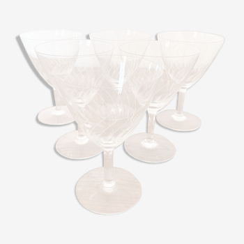 Set of 6 engraved glass water glasses 14 cl