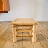 Small rattan and bamboo stool 1970
