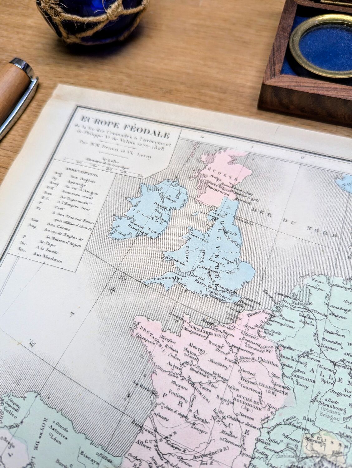 Feudal Europe, original map printed in 1879.