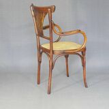 Kohn No. 196 curved wood bistro armchair, new cane