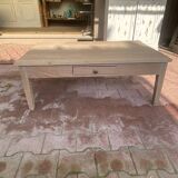 Wooden coffee table with drawer