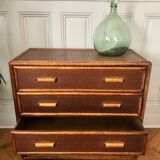 Chest of drawers rattan and caning