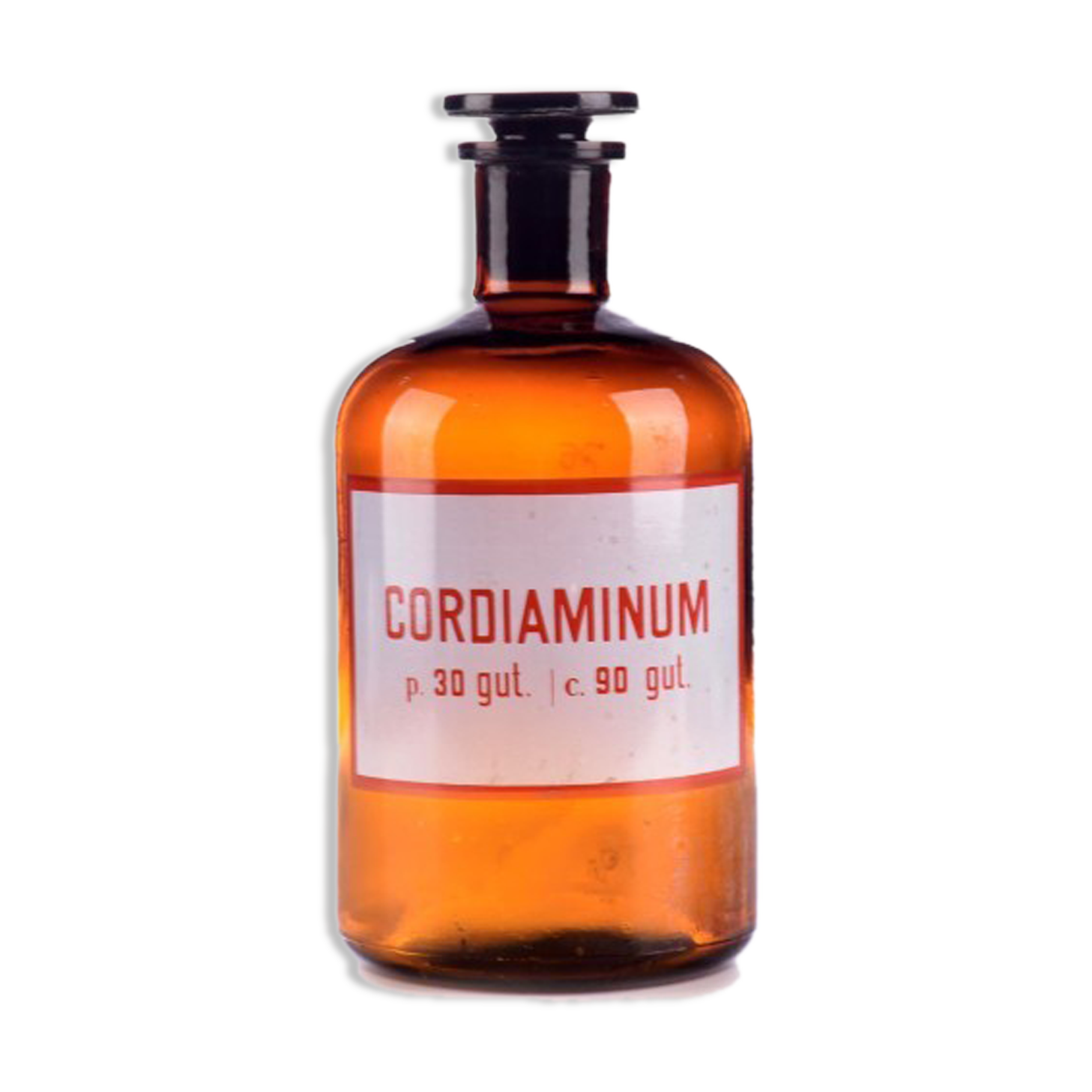 Brocante apothecary bottle 1 ltr with various prints