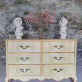 Commode double jaune pale