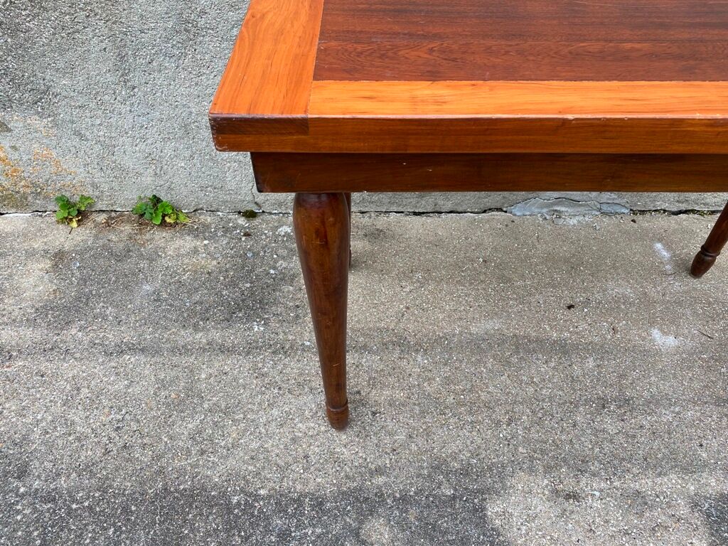 Side table desk in solid wood feet turned 50s