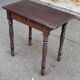Solid wood table with turned legs, 19th century, 77x42cm