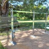 Large Art Deco glass shelf from a department store