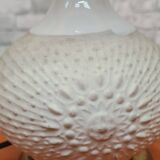 Ceramic lamp 1960 to 70 with velvet lampshade