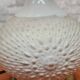 Ceramic lamp 1960 to 70 with velvet lampshade