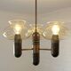 Vintage pendant light / mid-century rustic lamp / wooden hanging lamp 1970