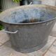 Beautiful and large old basin, 70-litre zinc vat.