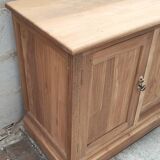 Large four-door row of industrial furniture in raw wood design