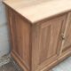 Large four-door row of industrial furniture in raw wood design