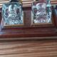 Art Deco inkwell in baccarat crystal, brass and rosewood