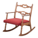 Brutalist Oak Rocking Chair, Denmark, 1960s