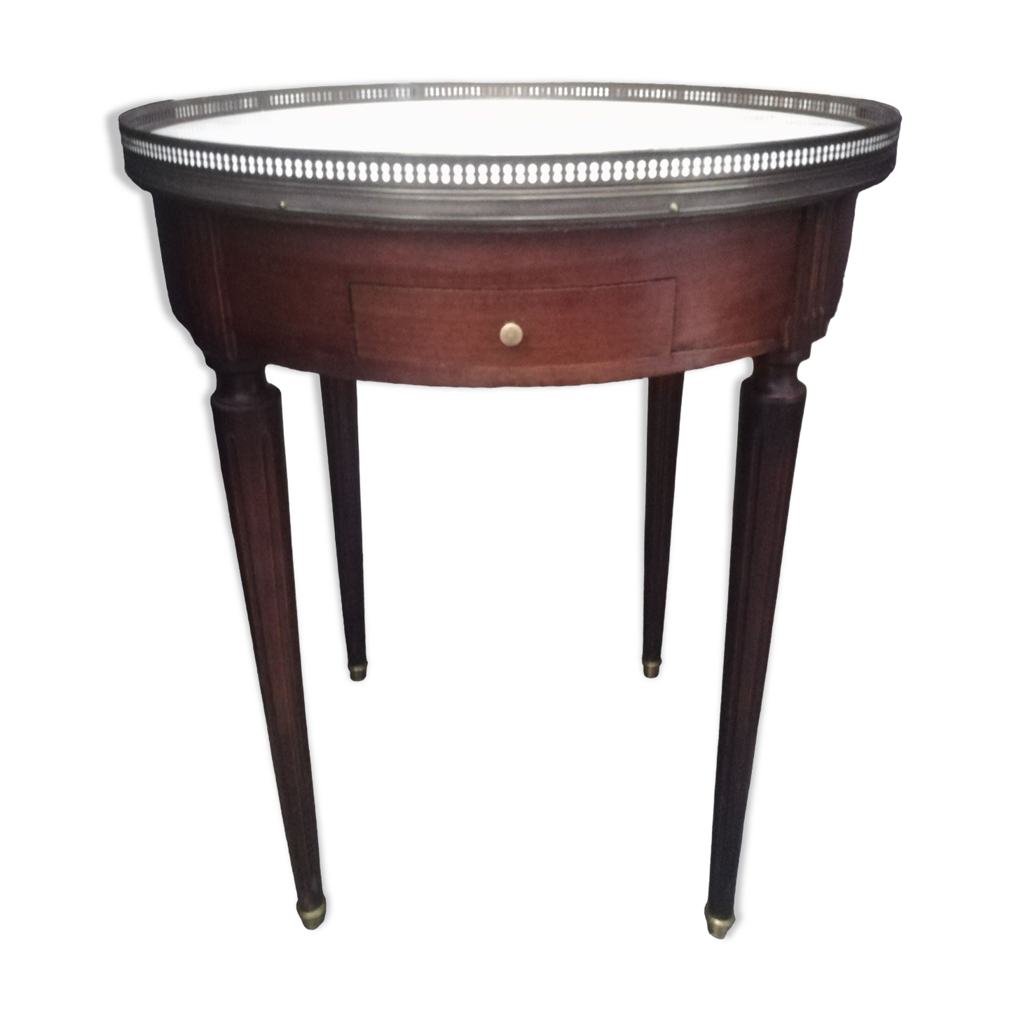 Louis XVI style hot water bottle table in mahogany and marble