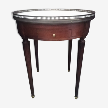 Louis XVI style hot water bottle table in mahogany and marble