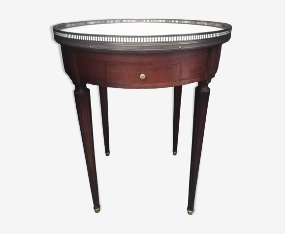Table bouillotte style Louis XVI en acajou et marbre
