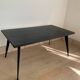 Table basse vintage métal et skai noir