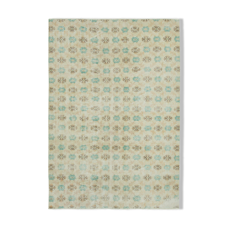 Hand-knotted distressed turkish beige rug 180 cm x 258 cm