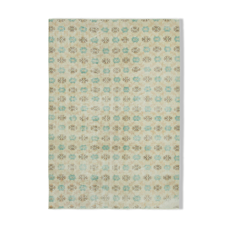 Tapis beige turc en détresse noué à la main 180 cm x 258 cm