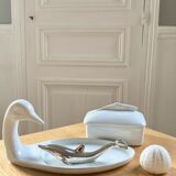Plat zoomorphe canard en porcelaine