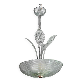Luxury Barovier & Toso chandelier, Murano Pulegoso glass, 1950s