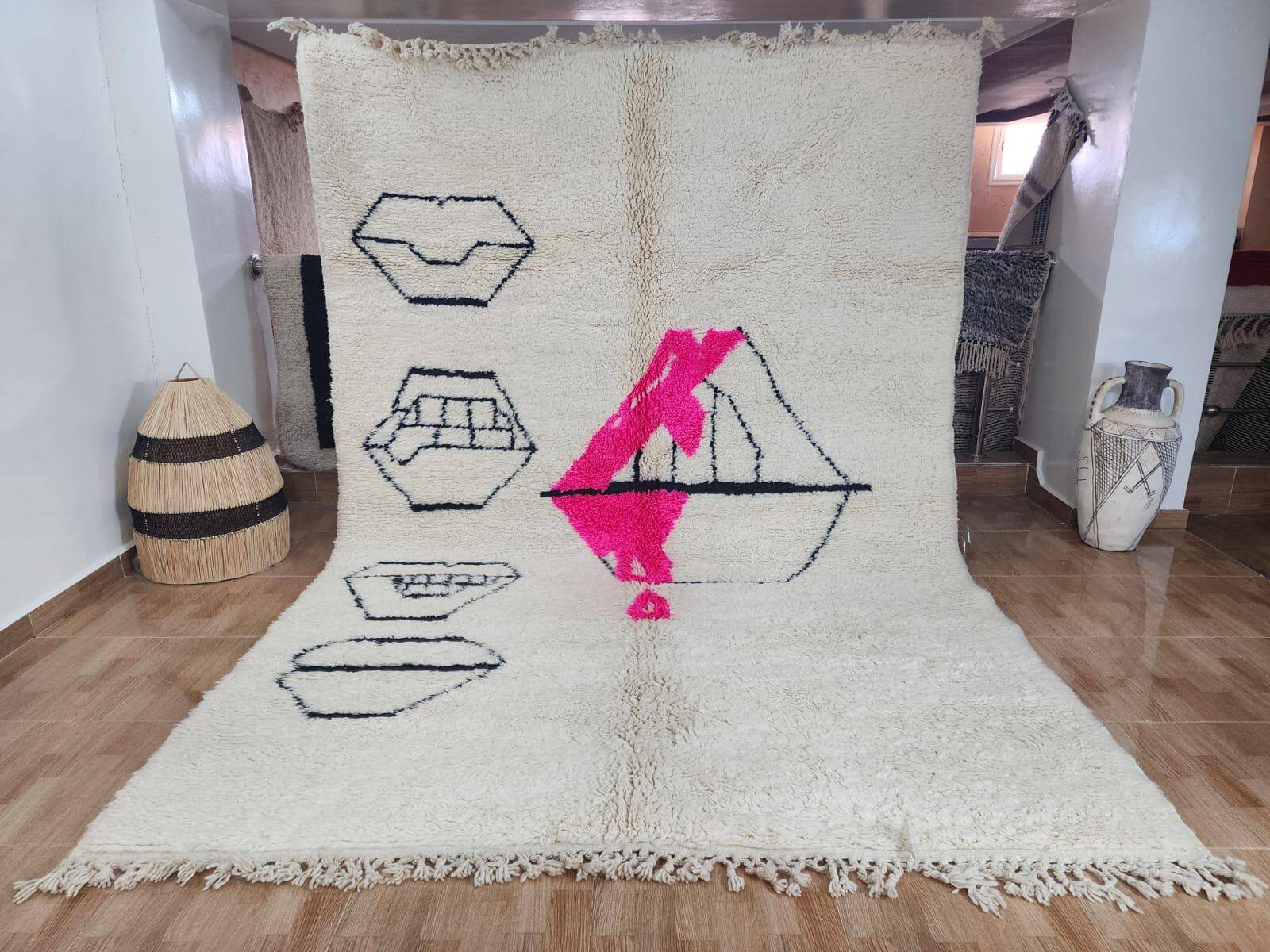 Unique handmade Berber rug 3x2 m