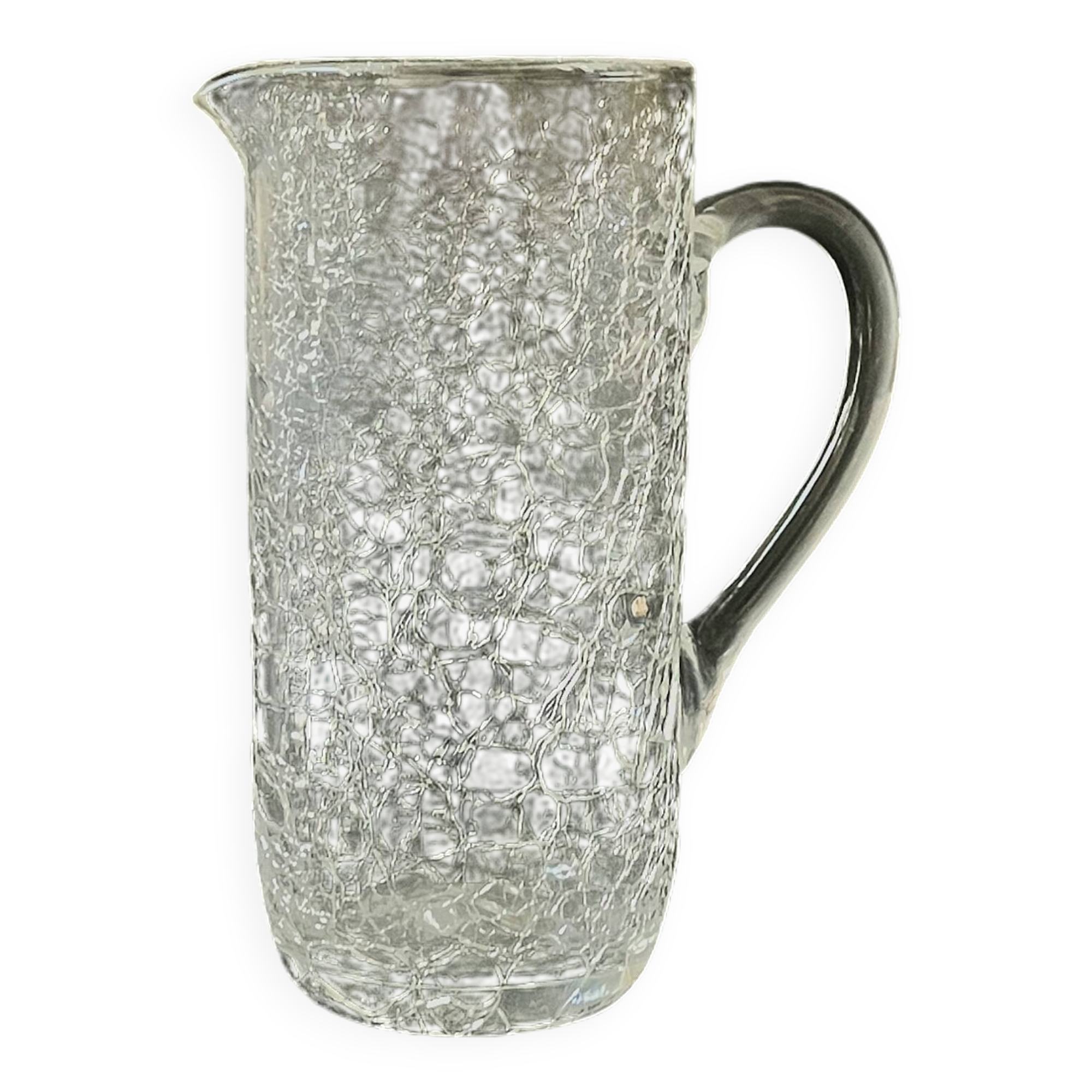 vintage mouth-blown glass water carafe