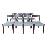 8 chaises scandinaves en teck, années 1960