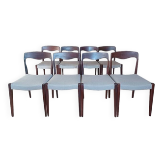 8 chaises scandinaves en teck, années 1960