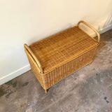 Braided rattan chest