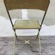 Folding metal and  velvet green chair 70s
