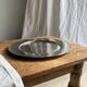 Round silver-plated tray with a wide gold border D30 H2