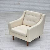 1970s, Danish loungechair, furniture wool, teak wood legs.