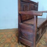 18th century walnut storage bench