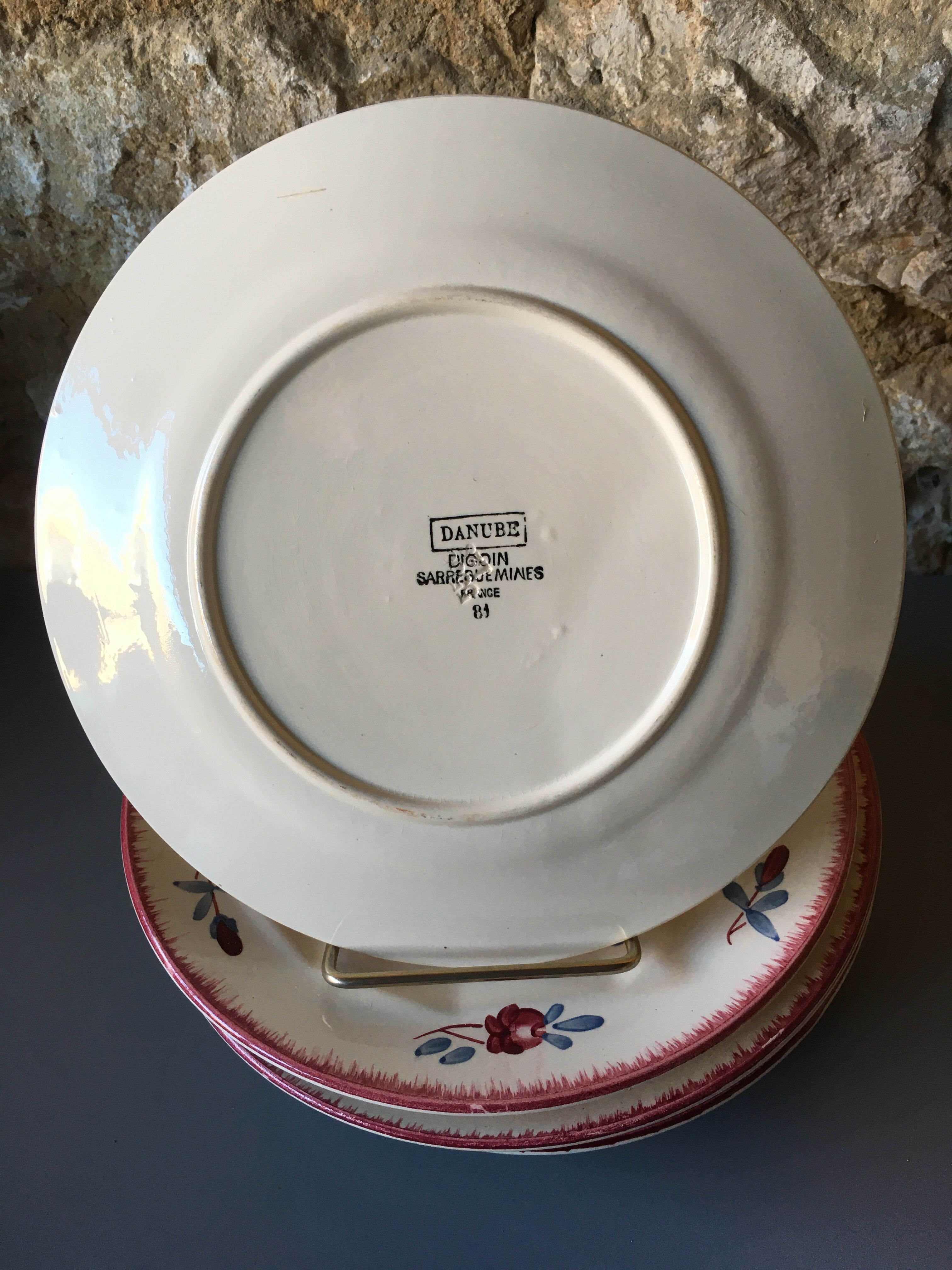 8 asparagus plates Sarreguemines /Digoin