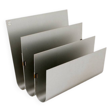 Aluminum Magazine Rack by Pierre Vandel for Espace Pierre Cardin, 1970s